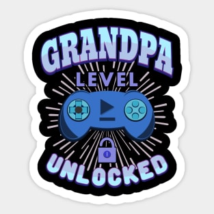 Grandpa Level Unlocked Gaming Dad Sticker